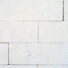 white old brick wall. brick texture with concrete. Square image.