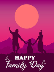 Happy world family day. vector illustration suitable for banner, background