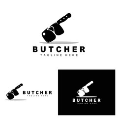 Butcher logo design, Knife Cutting Tool Vector Template, Product Brand Illustration Design For Butcher, Farm, Butcher Shop