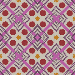 Geometric ethnic pattern embroidery design for background or wallpaper and clothing.