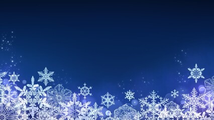 美しい雪の結晶の青い背景素材