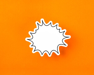 The Speech bubble with copy space communication talking speaking concepts on orange color background.