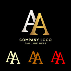 Alphabet letters Initials Monogram logo AA, AA INITIAL, AA letter