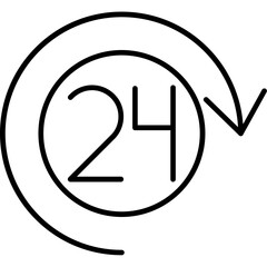 Open 24 Hours Icon