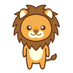 シンプルなライオンのキャラクター全身