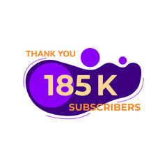 THANK YOU 185K FOLLOWERS CELEBRATION TEMPLATE DESIGN  VECTOR GOOD FOR SOCIAL MEDIA, CARD , POSTER