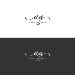 AG initials letters with swirls, AG cursive letters in monogram style, AG script letters, AG logo