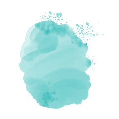 Turquoise spots. Turquoise watercolor blobs. Paint stains
