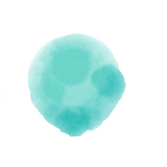 Turquoise spots. Turquoise watercolor blobs. Paint stains