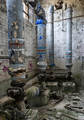 Vandalised and abandoned boiler room
