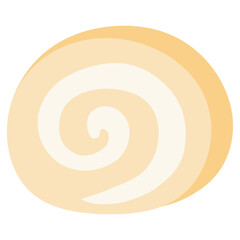 Vanilla Swiss Roll Cake Illustration
