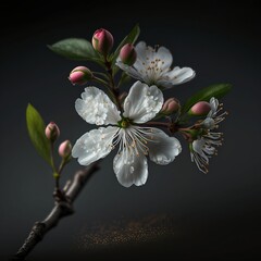Ciliegio in fiore con sfondo sfuocato