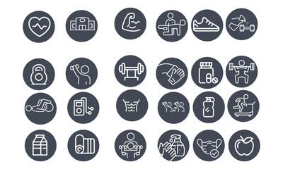 fitness and Workout icons vector design 