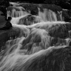 Fototapeta na wymiar Waterfall in the Welsh Mountains