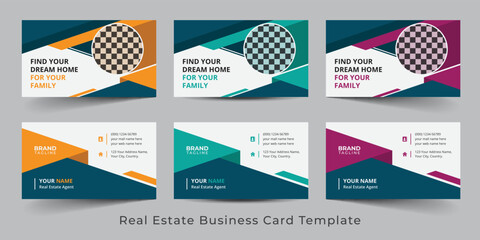 Real estate business card template design, Real Estate Agent and Home Sales Business Card Template Design