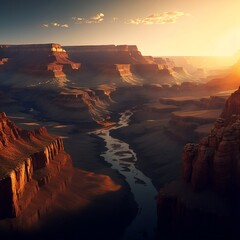 Grand canyon al tramonto grandangolo 