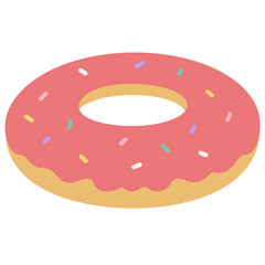 Cute Strawberry Donut Illustration