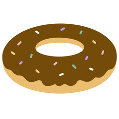 Cute Chocolate Donut Illustration