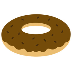 Cute Chocolate Donut Illustration