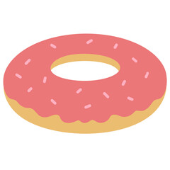 Cute Strawberry Donut Illustration