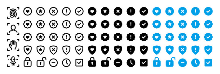 Fototapeta premium Security mark icon set