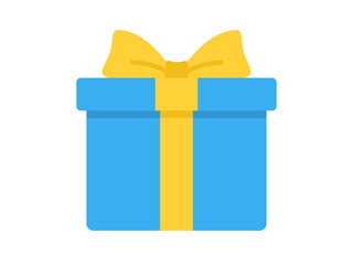 青色のプレゼントの箱のイラスト