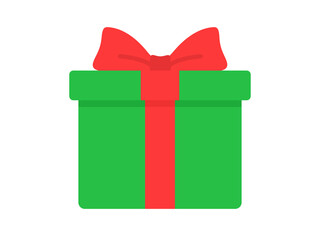 緑色のプレゼントの箱のイラスト