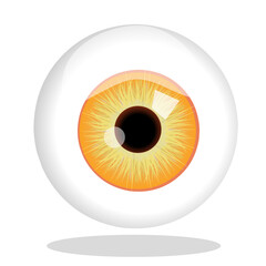 fantasy yellow eyeball vector illustration, suitable for eye icon