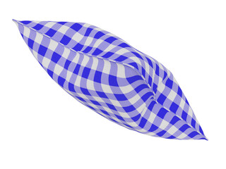 Checkered realistic pillow. 3d render