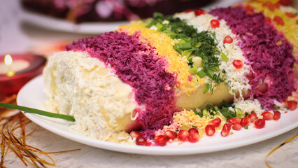 close up. a delicious dish for a festive table.