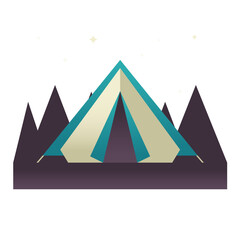Camping flat design style icon