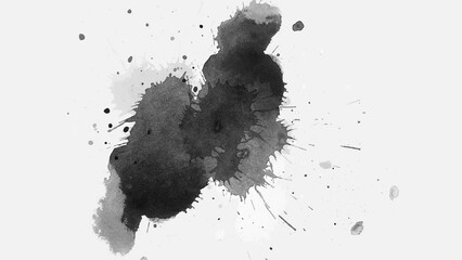 ink splashes on white. splashes black ink fluid ink splash transition.  ink slow motion transition reveal. ink splatter compositing. Abstract slow motion ink splatter transition. ink brush stroke. - Powered by Adobe