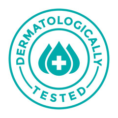 Dermatologically vector badge template. Suitable for product label.