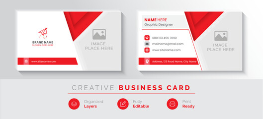 Business Card Template | Horizontal Name Card | Stylish Stationery Design And Visiting Card | Creative And Professional Business Card Design