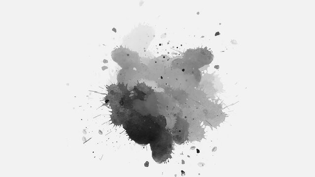 splashes black ink fluid ink splash transition. ink slow motion transition reveal. watercolor paint brush stroke. ink splash transition.