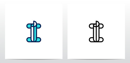 Outline Fold Letter Logo Design I
