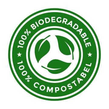 100 % biodegradable and compostable vector badge template. This design can be used for product and label.