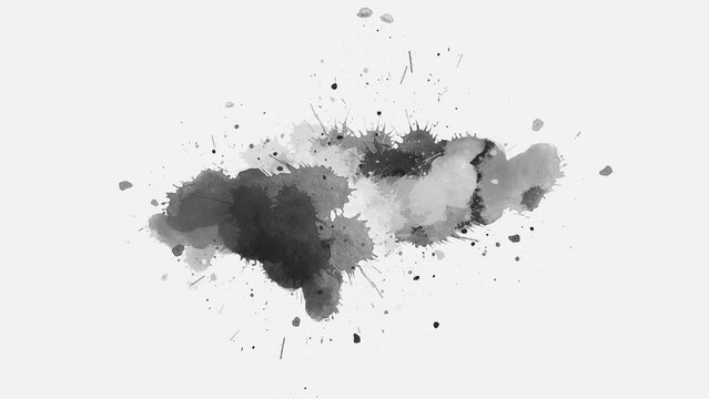 ink slow motion transition reveal. black ink splat background. fluid ink splash transition. watercolor paint brush stroke. ink splash transition.