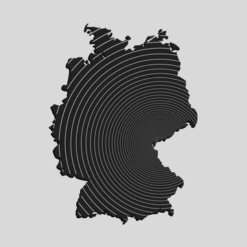 Germany map from lines - internet wave effect