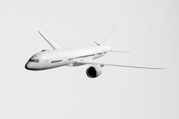 Commercial airplane mockup on white background