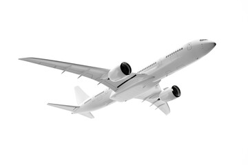 Commercial airplane mockup on white background