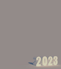 2023 digital na jasnym tle, new year, calendar