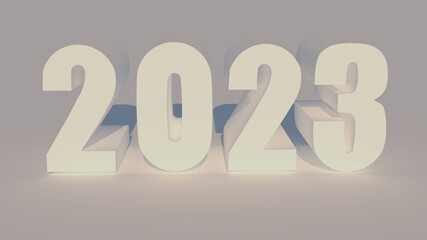 2023 digital na jasnym tle, new year, calendar