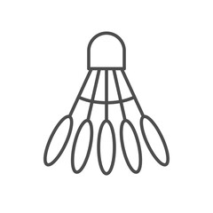 Badminton shuttlecock line outline icon