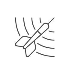 Dart with dartboard line icon