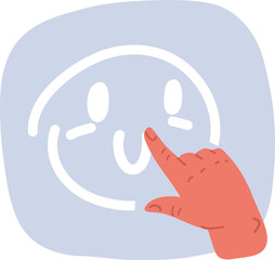 Vector illustration of Smile icon template design. Smiling emoticon