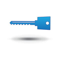 blue key icon isolated on a white background