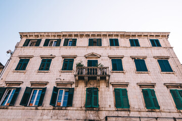 Beautiful medieval house of Kotor old town.