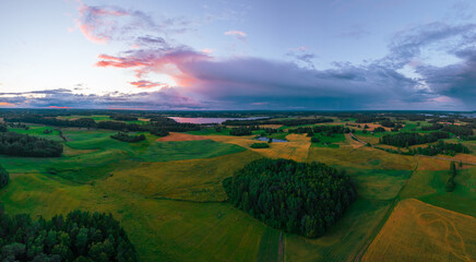 Latgale. Summer evening in the Latvian countryside by Lake Aulejas.