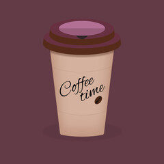 Cup of coffee. Time for coffee. Takeaway coffee. Coffee with you. Coffee to go. Coffee time. Purple, green, white, coffee, brown, yellow, blue, gray